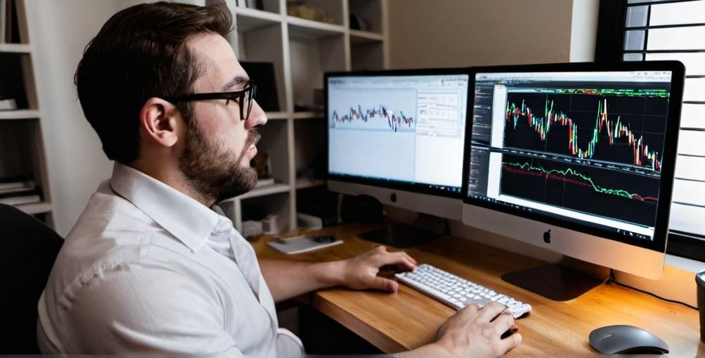 man trading using forex broker